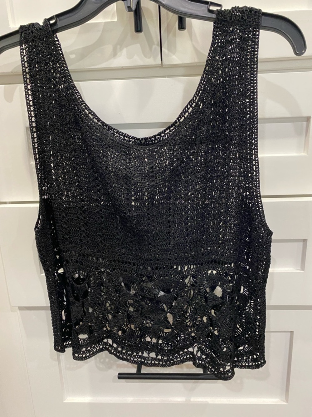 Black Crochet Tank Top - Brand: